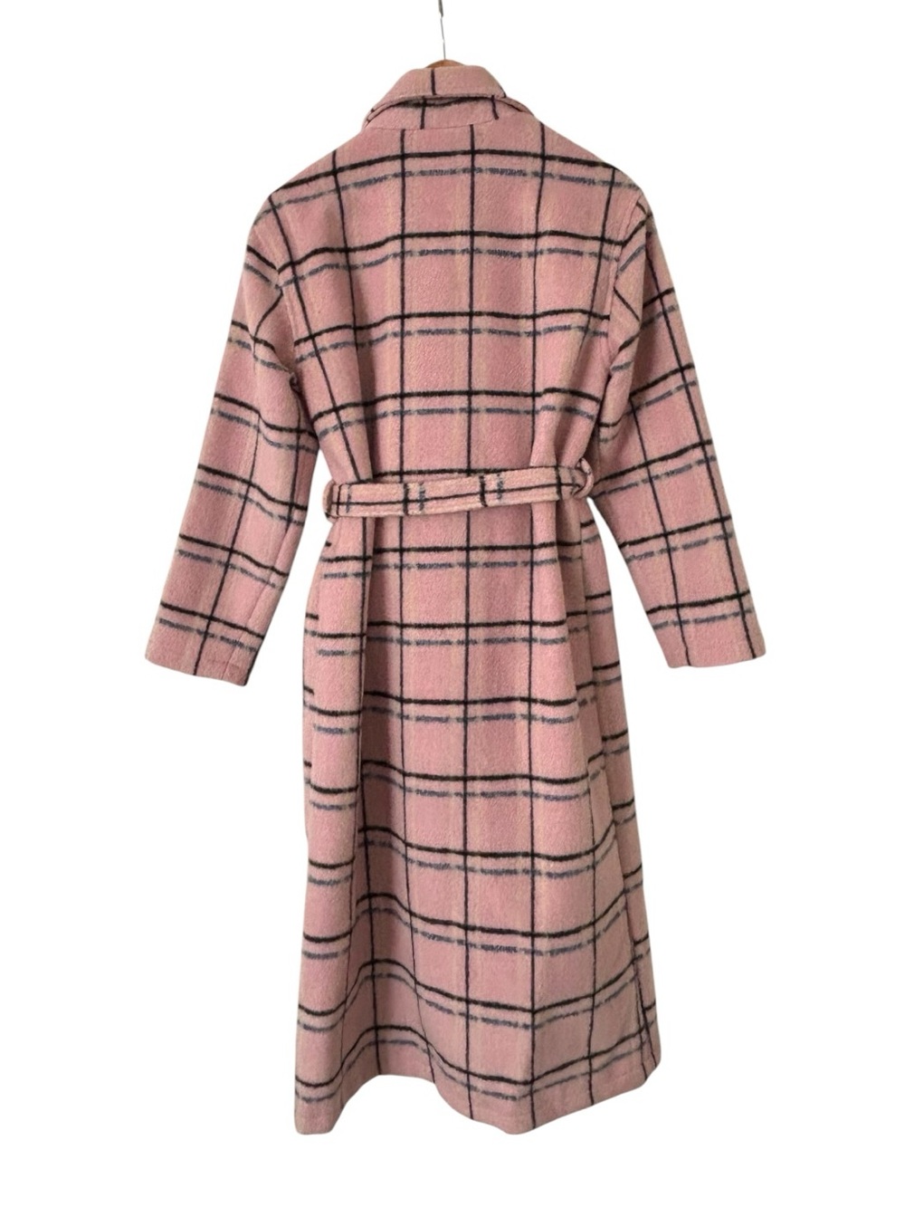 Lulus Warm Front Light Pink Plaid Coat - Picture 3 of 5